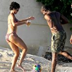Pic of Rihanna plays beach soccer with friends in Barbados
