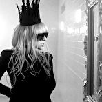 Pic of Lady Gaga braless and no panties b-&-w scans