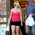 Pic of Britney Spears in tuny shorts and red top paparazzi shots