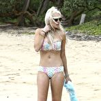 Pic of Lindsay Lohan cleavage and areola slip in bikini
