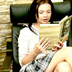 Pic of FuckStudies.com - Look at this beautiful brunette teen - she's already inviting her tuttor to the world of lust and passion!