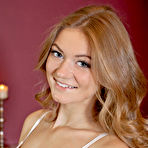 Pic of A polka dotted brassiere and a pink floral skirt amplifies Patritcy A's cute and youthful appeal.