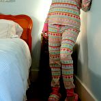 Pic of Sweetie strips out of her pajamas.