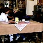 Pic of Blonde mature slut getting a mouth full of cum