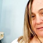Pic of Senior nurse wears stockings and get naughty with her old pussy on gynochair