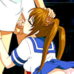 Pic of TITANIME.COM PRESENTS : Hentai schoolgirl with big soft tits chokes on a dick