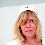 Pic of Elder Nurse Agnesa gaping her kinky puss on gynochair