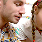 Pic of FuckStudies.com - Horny teen with pigtails learns anal sex instead of English