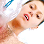 Pic of Skinny nurse put a gyno instrument up her hairy pussy