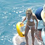 Pic of Sharon Stone ass crack in white bikini