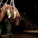 Pic of SexPreviews - Ana Foxxx ebony in japanese bondage with pussy spread and toyed to orgasm