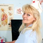 Pic of Josefina  senior weird nurse fuck hole dildo masturbation on gynochair