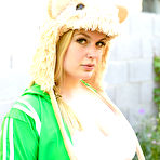 Pic of   Busty blonde Danielle is a wet hamster at Busty Girls Blog