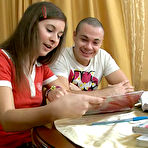 Pic of FuckStudies.com - Really cute teen girl is taught by her tutor how to handle cock