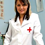 Pic of Nurse uniform fetish Misa  vagina spreader play on gynochair