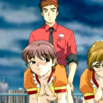 Pic of *Bondanime.com*-->>Two hottie hentai girls getting banged by a horny guy