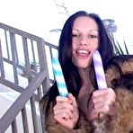 Pic of Amateur stunning brunette double toying pussy and ass