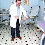 Pic of Mature brunette Eva visits kinky gyno doctor for pussy exam