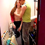 Pic of iTeenVideo @ Long haired brunette babe licks the head of a big swollen dick