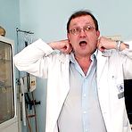 Pic of Ester  afraid of gyno specula exploration on gynochair at clinic