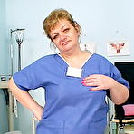 Pic of Midle aged head nurse Vilma getting eager with a plastic schlong