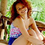 Pic of Smiling redhead gets her pussy fucked on the lakeside