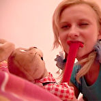 Pic of Sexy Blonde Teen Plays With Her Lil Devil
