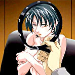 Pic of Bondanime.com - Chained hentai Minase gets ass injection with an enema and choked down the cum  
