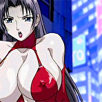 Pic of Bondanime.com - Hentai blowjob two huge dicks and cums on her huge boobs  