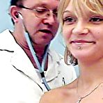 Pic of Faye  afraid of gyno gyn instrument exploration on gynochair at clinic