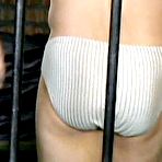 Pic of Bdsm asian sexy girl in blue stockings pleased by her slave 