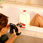 Pic of Annabelle Angel - Annabelle Angel strips her lingerie in the bathroom and shows us her tight ass