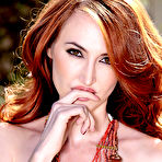 Pic of Kendra James Buxom Redhead White Bikini Striptease