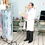 Pic of Agnes  squirts some liquid out her minge when gynochecked up