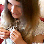 Pic of She Timidly Rubs Pussy