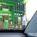 Pic of Hot amateur housewife sucking and jerking big cock in the parking lot