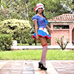 Pic of Pacino's Adventures @ Lovely brunette fingers wet pussy and uses big clear dildo