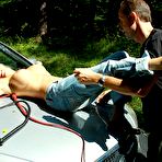 Pic of Busty blonde whipping slave