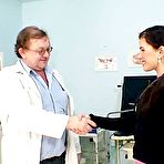 Pic of Smutty gyno specialist examination Sandra muff with his finger and gyno tools