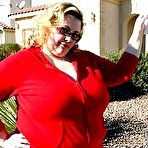 Pic of Chubby blonde Holli showing off her amazing large fat boobs 