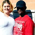 Pic of Chubby enormous Drew has a black cock stuck in her fat pussy