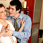 Pic of PantyhoseLine: Redhead chick brings various pantyhose for mind-blowing games on armchair