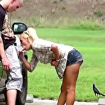 Pic of Pervsonpatrol.com amateur girls, voyeur girls, hardcore sex Perky tit blonde chick sucks outdoors and fucks hard big cock