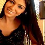 Pic of BANGBROS network Brunette chick plays with her clit while riding a huge dick