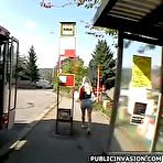 Pic of Public Inuasion Sweet blonde babe gives an incredible blowjob outdoors