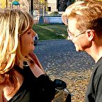 Pic of Plump blonde Bree finds a horny man to fuck outside of house