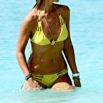 Pic of Victoria Hervey in yellow bikini in Barbados