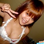 Pic of Thai gf sucks cock and gets creampie fucked