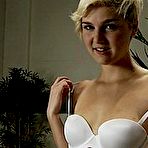 Pic of SexPreviews - Chloe Camilla bound and gagged in white stockings is machine fucked