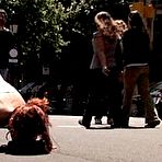 Pic of SexPreviews - Beautiful redhead Justine is tied up stripped and fucked on the streets